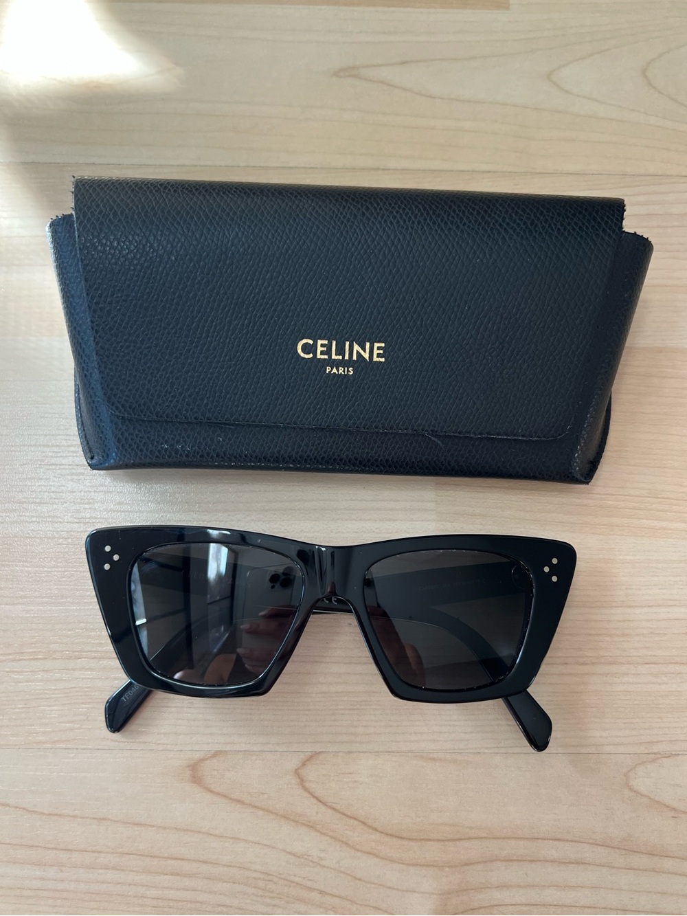 Celine Black Oversized Cat-Eye Sunglasses